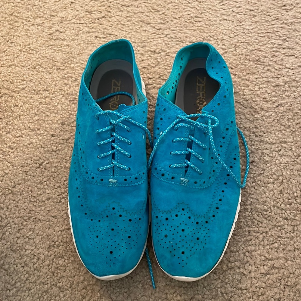 Cole Haan ZERØGRAND women’s wingtip blue shoes